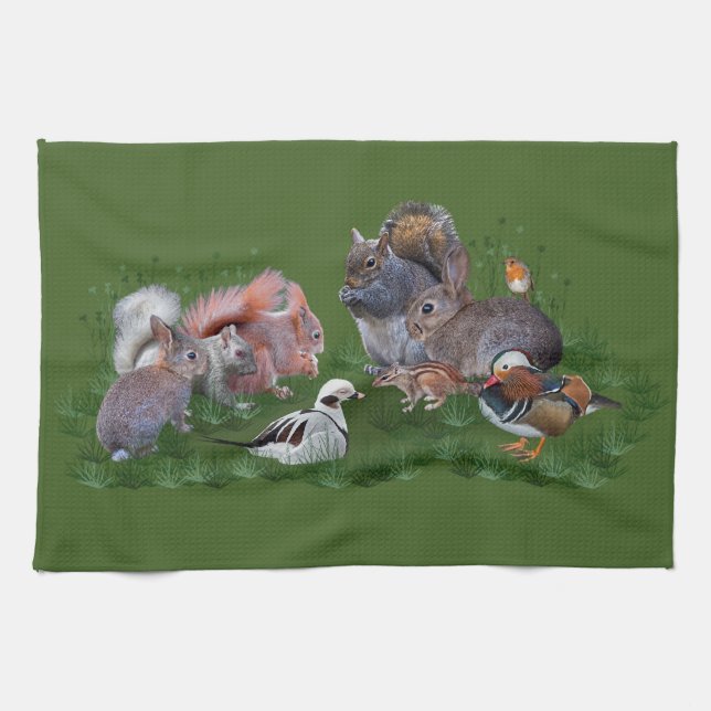 Woodland Animals Kitchen Towel (Horizontal)