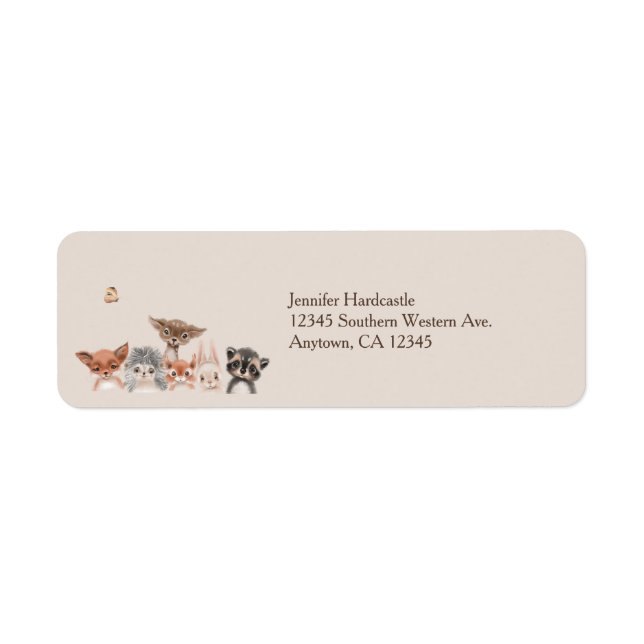 Woodland Animals Label (Front)