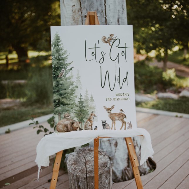 Woodland Animals "Lets Get Wild" Birthday Welcome Foam Board (Creator Uploaded)