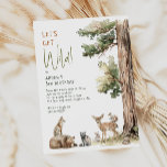 Woodland Animals "Let's Get Wild" Kids Birthday Invitation<br><div class="desc">Celebrate your little one's special day with our woodland animals "let's get wild" kids birthday invitation, perfect for a cute and whimsical occasion! Featuring a modern watercolor forest theme with adorable creatures like a fox, brown bear, bunny, and deer. This bohemian design sets a sweet and simple scene with its...</div>