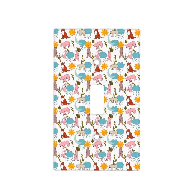 Woodland Animals Light Switch Cover (Front)