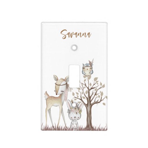 Woodland Animals Light switch cover 