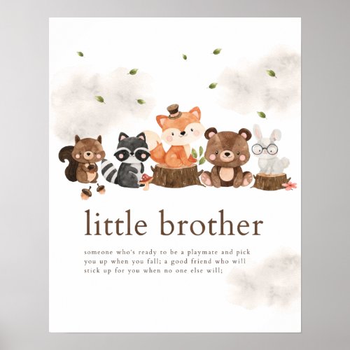 Woodland Animals Little Brother Definition Poster