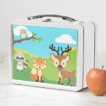 Woodland Animals Lunch Box<br><div class="desc">The woodland animals are gathered together in this custom lunch box for kids. Characters may be moved around to make space for customization, add a name or caption. Can also be used as a special give away box for a themed birthday party. Animals included are; red fox, deer, raccoon, and...</div>