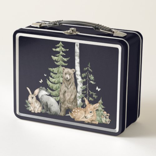 Woodland animals lunchbox Lord Byron quote Metal Lunch Box