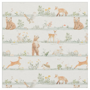 Woodland Animals minimal soft wild nature nursery  Fabric