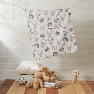 woodland Animals minimalist Neutral cute nursery Baby Blanket