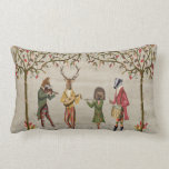Woodland Animals Minstrel Group Lumbar Pillow<br><div class="desc">Minstrel Group by Fab Funky.  Features a group of woodland animals playing music together undernearth autumn-like trees. | 191622D</div>