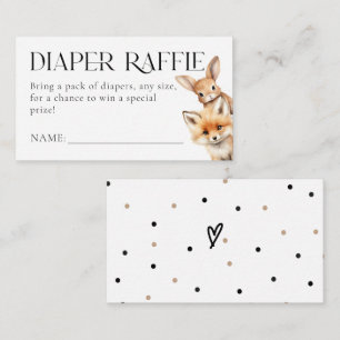 Woodland Animals Modern Baby Shower Diaper Enclosure Card