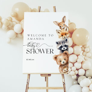 Woodland Animals Modern Baby Shower Foam Board