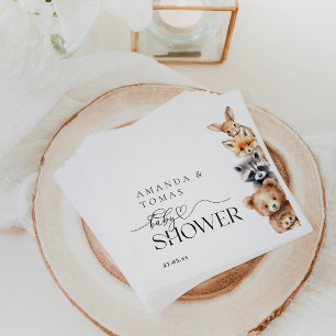 Woodland Animals Modern Baby Shower Napkins