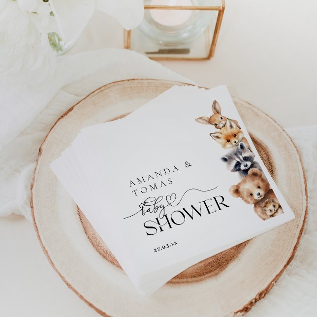 Woodland Animals Modern Baby Shower Napkins (Creator Uploaded)