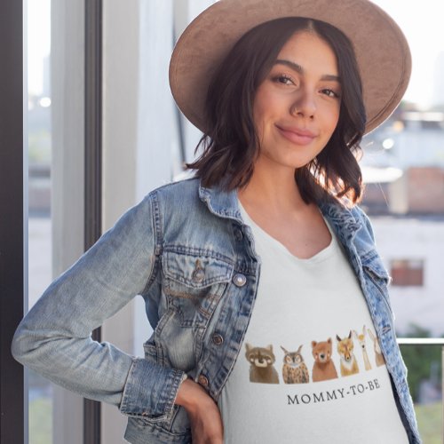 Woodland Animals Mommy To Be T_Shirt