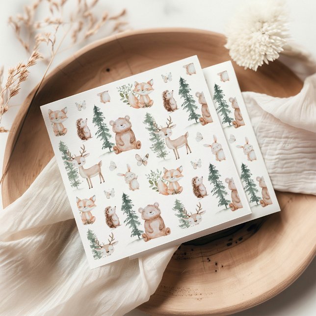 Woodland Animals Mountain Baby Shower Napkins (Creator Uploaded)