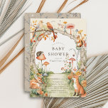 Woodland Animals Mushroom Garden Baby Shower Invitation