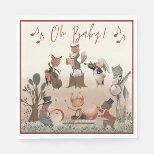 Woodland Animals Musical Baby Shower Napkins
