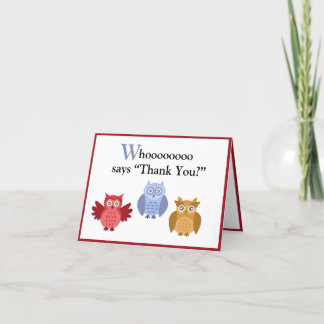 Woodland Animals Name Modern Kids Thank You Card
