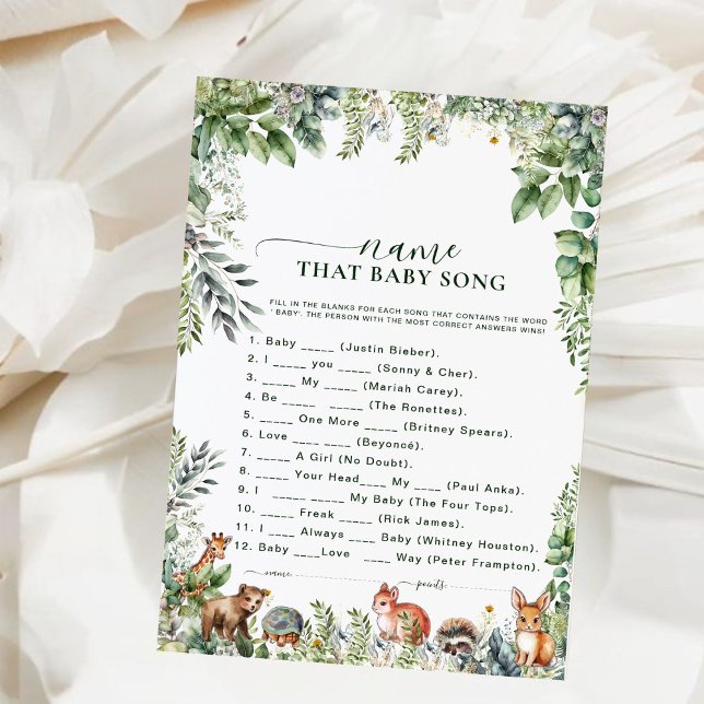 Woodland Animals Name That Baby Song Shower Game (Creator Uploaded)