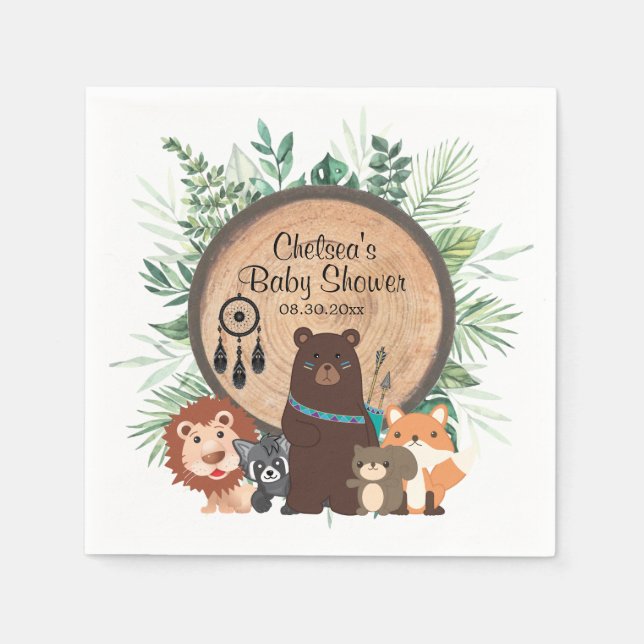  Woodland Animals Napkins (Front)