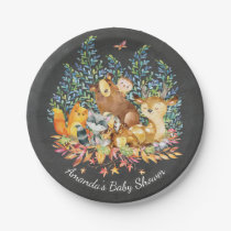 Woodland Animals Neutral Baby Shower 7" Plate
