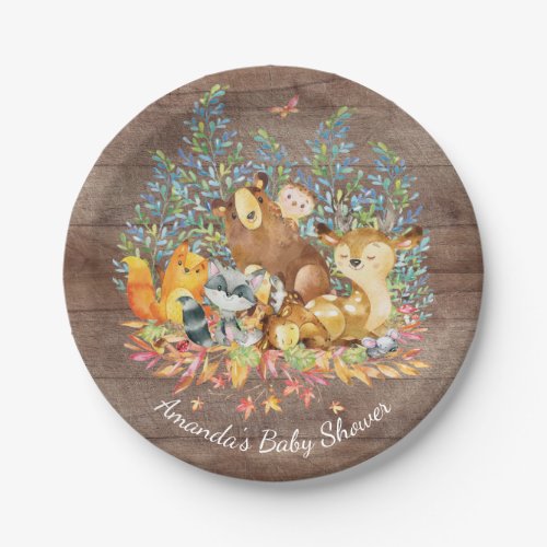 Woodland Animals Neutral Baby Shower 7 Plate