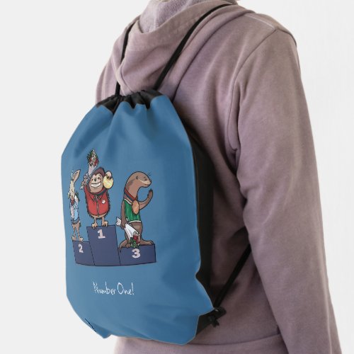 Woodland Animals Number One! Gift Podium Art Drawstring Bag
