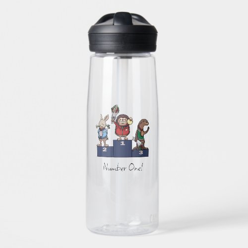 Woodland Animals Number One! Gift Podium Art Water Bottle