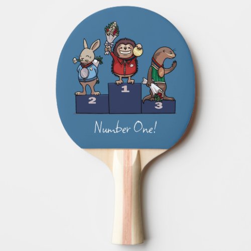 Woodland Animals Number One! Ping Pong Podium Art Paddle