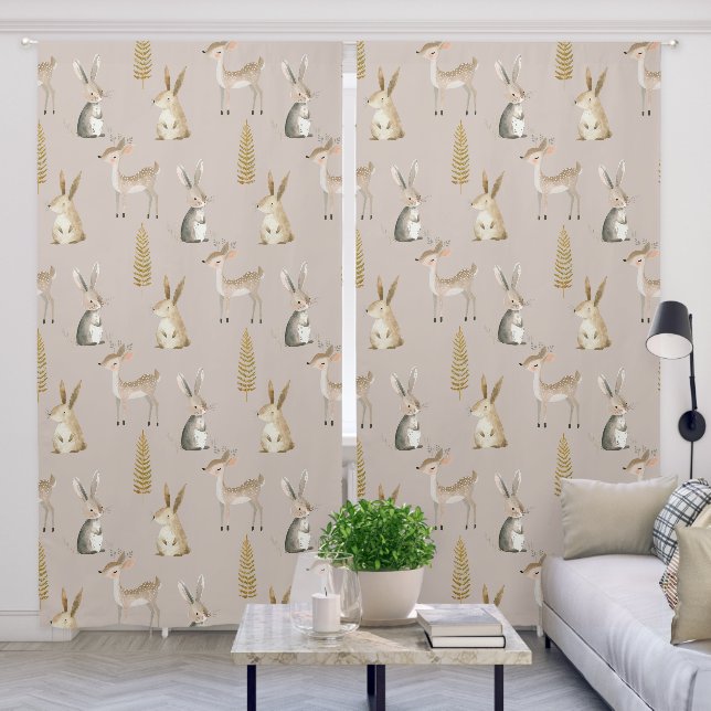 Woodland Animals Nursery Curtains (Living Room)