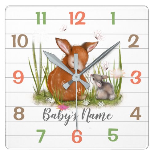 Woodland Animals  Nursery Decor Wall Clock