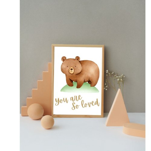 Woodland Animals Nursery Poster You Are So Loved