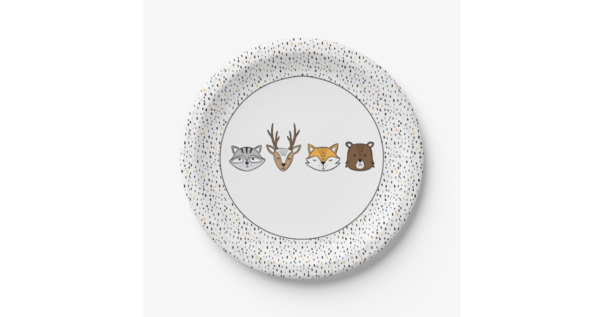 Woodland Animals Paper Plates | Zazzle