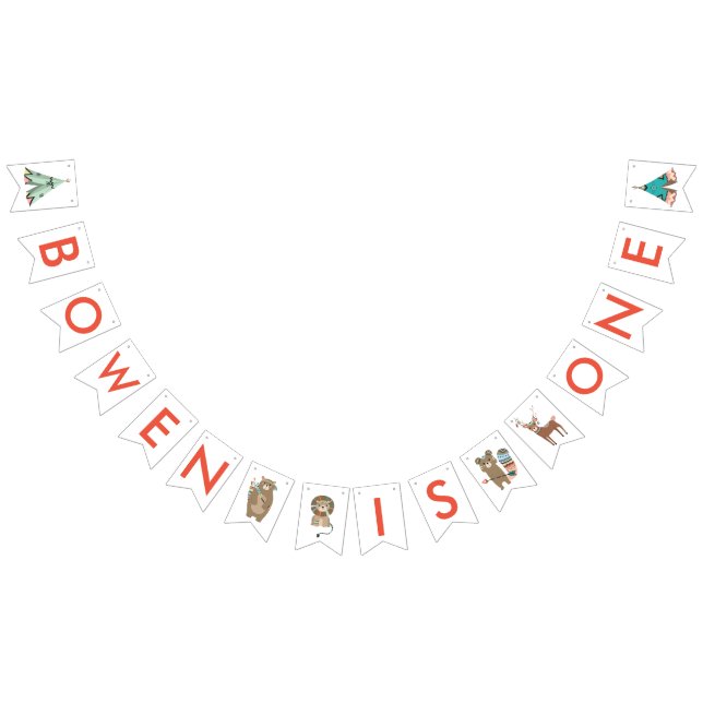 Woodland Animals Party Bunting Pennant Banner (All)