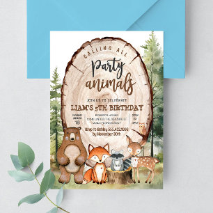 Woodland Animals Party Forest Birthday Invitation