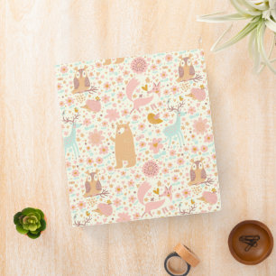 Woodland Animals Pattern 3 Ring Binder