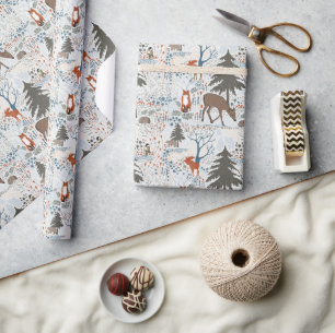 Woodland Animals Pattern Wrapping Paper
