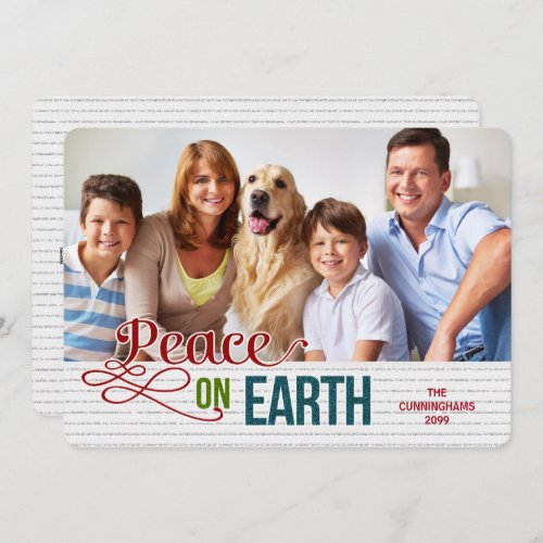 Woodland Animals Peace on Earth Photo Holiday Card