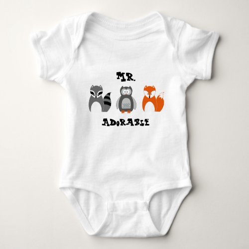 Woodland Animals Personalized Infant Onsie Baby Bodysuit