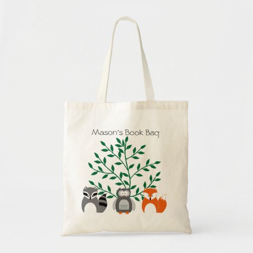 Woodland Animals Personalized Tote Bag
