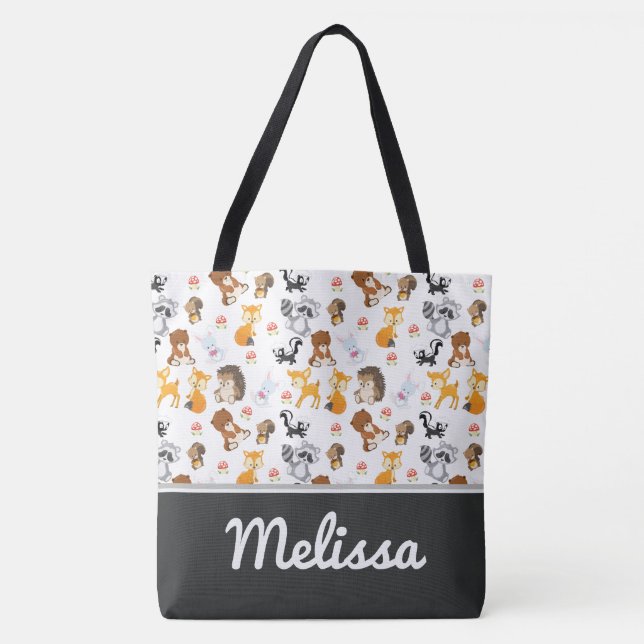 Woodland Animals | Personalized Tote Bag (Front)