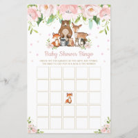 Woodland Animals Pin Floral Baby Shower Bingo Game