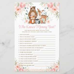 Woodland Animals Pink Floral Who Knows Mommy Best