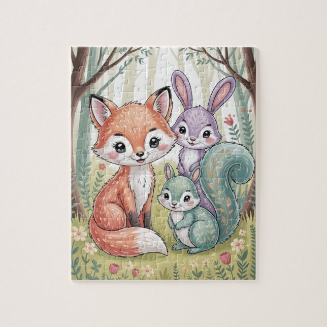 Woodland animals puzzle (Vertical)