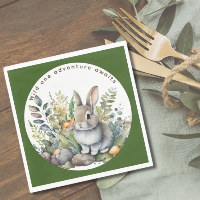 Woodland Animals Rabbit Partyware Decor Dining Napkins (Creator Uploaded)