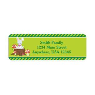 Woodland Animals Rabbit Personalized Label