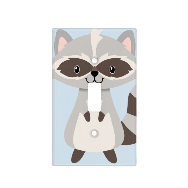 Woodland Animals Raccoon Light Switch Cover (Front)