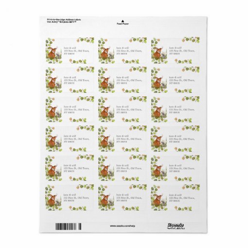 Woodland Animals Return Address Label Zazzle