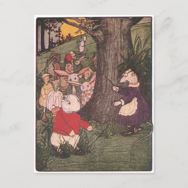 Woodland Animals Return to School Postcard (Front)