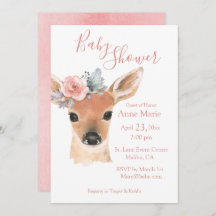 Woodland Animals Rustic Deer Watercolor Baby