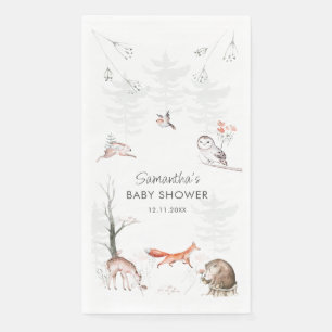Woodland Animals Rustic Forest Baby Shower Paper Guest Towels